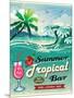 Illustration Of Vintage Seaside Tropical Bar Sign-Catherinecml-Mounted Art Print