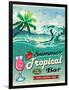 Illustration Of Vintage Seaside Tropical Bar Sign-Catherinecml-Framed Art Print