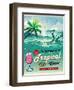 Illustration Of Vintage Seaside Tropical Bar Sign-Catherinecml-Framed Art Print