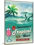 Illustration Of Vintage Seaside Tropical Bar Sign-Catherinecml-Mounted Art Print