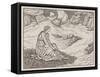 Illustration of woman by the sea-Edward Burne-Jones-Framed Stretched Canvas