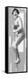 Illustration of Woman on Pogo Stick-null-Framed Stretched Canvas