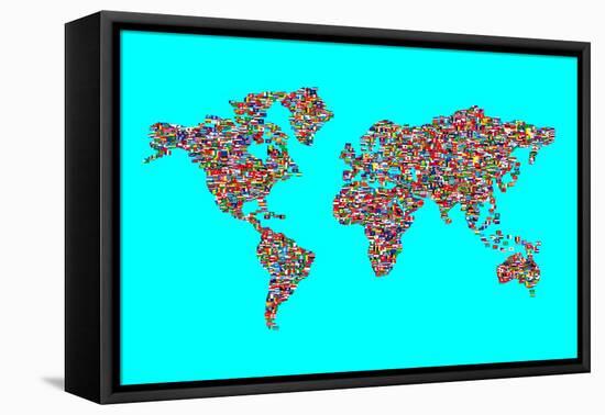 Illustration of World Map Made  from World Flags-trubach-Framed Stretched Canvas