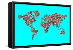 Illustration of World Map Made  from World Flags-trubach-Framed Stretched Canvas