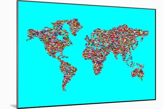 Illustration of World Map Made  from World Flags-trubach-Mounted Premium Giclee Print