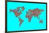 Illustration of World Map Made  from World Flags-trubach-Framed Art Print