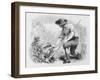 Illustration of Young Benjamin Franklin in a Garden-null-Framed Giclee Print