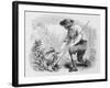 Illustration of Young Benjamin Franklin in a Garden-null-Framed Giclee Print