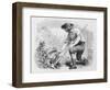 Illustration of Young Benjamin Franklin in a Garden-null-Framed Giclee Print