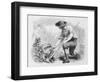 Illustration of Young Benjamin Franklin in a Garden-null-Framed Giclee Print