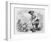 Illustration of Young Benjamin Franklin in a Garden-null-Framed Giclee Print