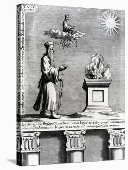 Illustration of Zoroaster Worshipping Fire and the Sun, 1697-null-Stretched Canvas
