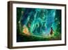 Illustration: One Day Two Kids Break into a Cave Full of Mysterious and Forbidden Aura. it Must Be-NextMars-Framed Art Print