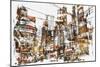 Illustration Painting of Urban City with Grunge Texture-Tithi Luadthong-Mounted Premium Giclee Print