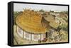 Illustration Representing Reconstruction of Dwelling Hut-null-Framed Stretched Canvas