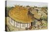 Illustration Representing Reconstruction of Dwelling Hut-null-Stretched Canvas