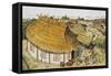 Illustration Representing Reconstruction of Dwelling Hut-null-Framed Stretched Canvas