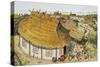 Illustration Representing Reconstruction of Dwelling Hut-null-Stretched Canvas