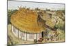 Illustration Representing Reconstruction of Dwelling Hut-null-Mounted Giclee Print