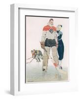 Illustration Showing a Muscular Ice Hockey Player with His Doting Girlfriend-null-Framed Photographic Print