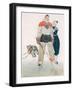 Illustration Showing a Muscular Ice Hockey Player with His Doting Girlfriend-null-Framed Photographic Print