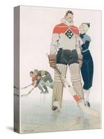 Illustration Showing a Muscular Ice Hockey Player with His Doting Girlfriend-null-Stretched Canvas