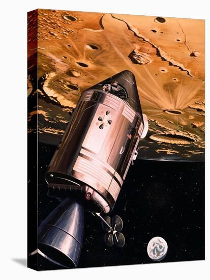 Illustration Showing Apollo 8 in Orbit-null-Stretched Canvas