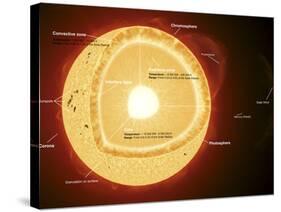 Illustration Showing the Various Parts That Make Up the Sun-Stocktrek Images-Stretched Canvas