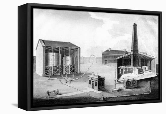 Illustration Showing the Working Spaces of a Gas Works, 1828-null-Framed Stretched Canvas