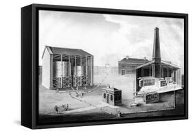 Illustration Showing the Working Spaces of a Gas Works, 1828-null-Framed Stretched Canvas
