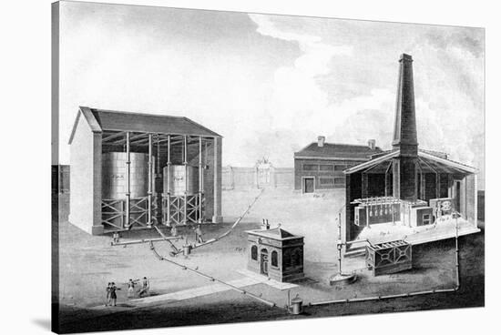 Illustration Showing the Working Spaces of a Gas Works, 1828-null-Stretched Canvas