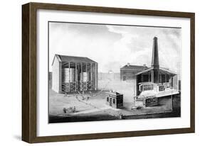 Illustration Showing the Working Spaces of a Gas Works, 1828-null-Framed Giclee Print