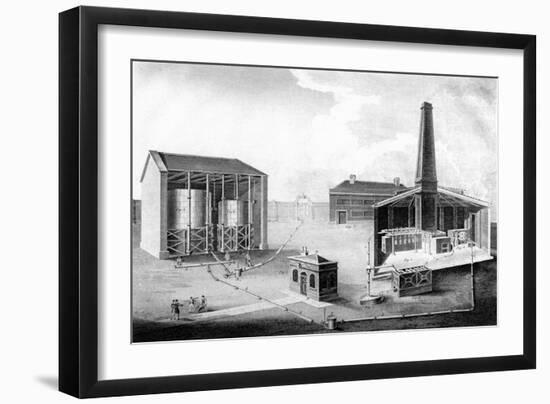 Illustration Showing the Working Spaces of a Gas Works, 1828-null-Framed Giclee Print