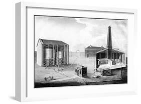 Illustration Showing the Working Spaces of a Gas Works, 1828-null-Framed Giclee Print