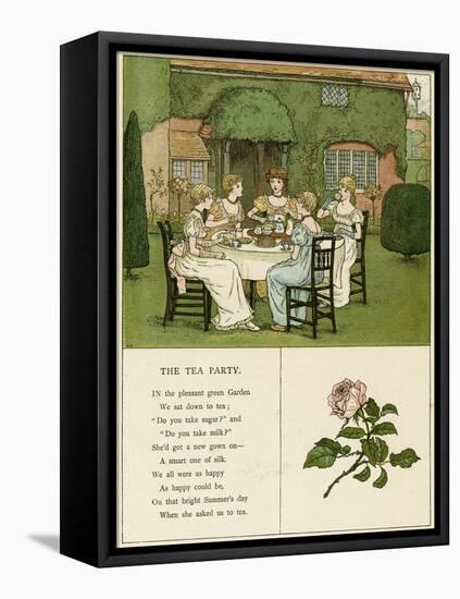 Illustration, the Tea Party-Kate Greenaway-Framed Stretched Canvas