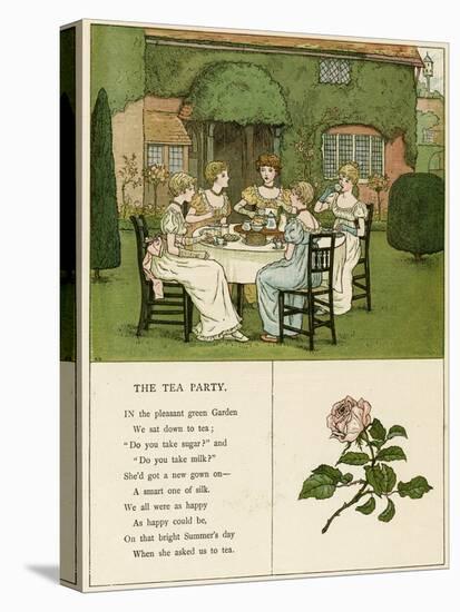 Illustration, the Tea Party-Kate Greenaway-Stretched Canvas