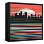 Illustration the Urban City Panorama Skyscrapers and Movement Effect-JoeBakal-Framed Stretched Canvas