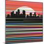 Illustration the Urban City Panorama Skyscrapers and Movement Effect-JoeBakal-Mounted Art Print