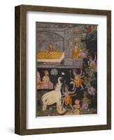 Illustration to a Gajendra Moksha Series Depicting Vishnu Rescuing the Elephant King-null-Framed Giclee Print