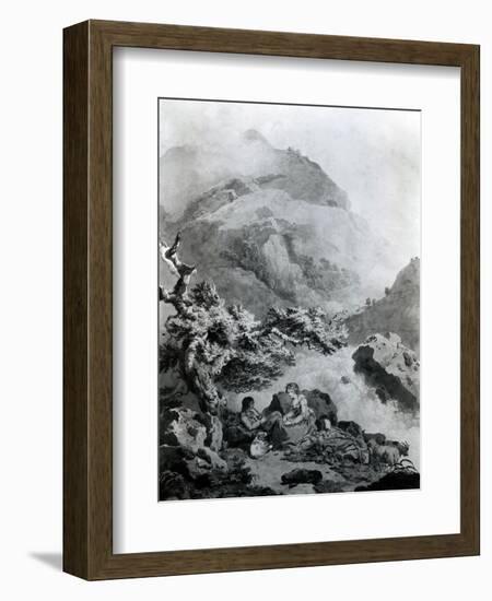 Illustration to Jean-Jacques Rousseau's 'Nouvelle Héloise' 1786 (Pen and Ink with W/C)-Francis Wheatley-Framed Giclee Print