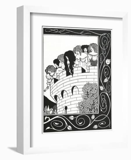 Illustration to Morte D'Arthur-Aubrey Beardsley-Framed Art Print