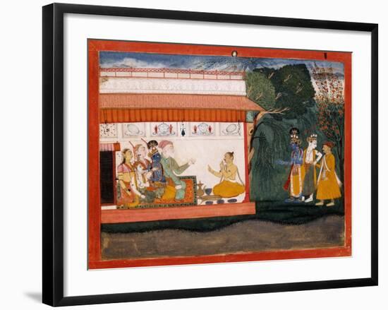 Illustration to the Bhagvata Purana Depicting Balarama Taking Akrura by the Hand with His Younger B-null-Framed Giclee Print