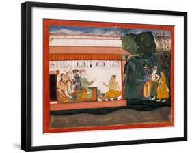 Illustration to the Bhagvata Purana Depicting Balarama Taking Akrura by the Hand with His Younger B-null-Framed Giclee Print