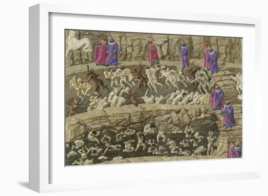 Illustration to the Divine Comedy by Dante Alighieri, 1480-1490-Sandro Botticelli-Framed Giclee Print