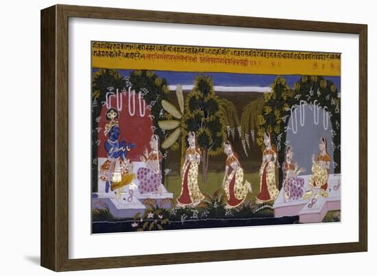 Illustration to the Gita Gorinda, Mewar 1720-1730-null-Framed Giclee Print