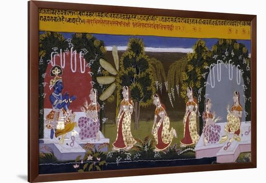 Illustration to the Gita Gorinda, Mewar 1720-1730-null-Framed Giclee Print