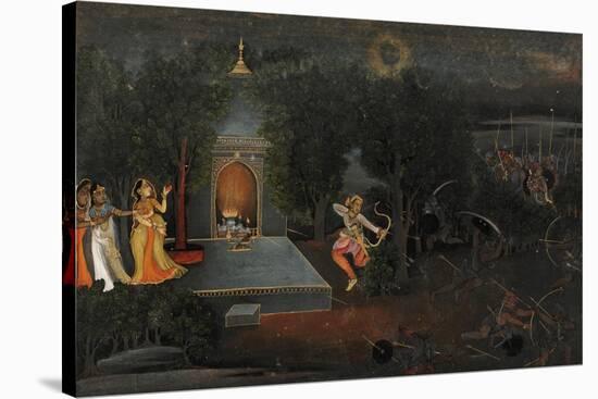 Illustration to the Ramayana, circa 1750-1760-Mir Kalan Oudh-Stretched Canvas