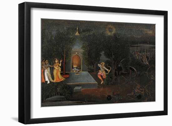 Illustration to the Ramayana, circa 1750-1760-Mir Kalan Oudh-Framed Giclee Print