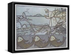 Illustration to the The Tale of the Fisherman and the Fish-Ivan Yakovlevich Bilibin-Framed Stretched Canvas