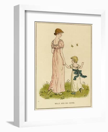 Illustration, Willy and His Sister-Kate Greenaway-Framed Art Print